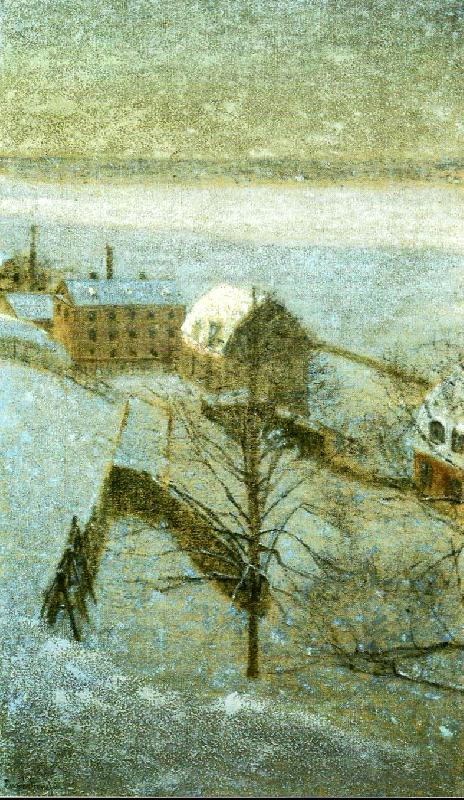 Eugene Jansson vinterbild fran stockholm Sweden oil painting art